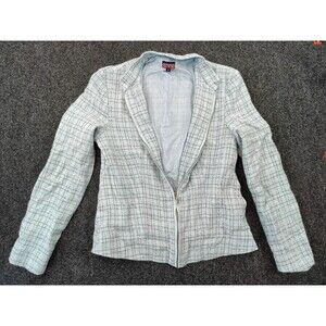 mac & jac Plaid Tweed Skirt Suit Set Zip Blazer and Pleated Skirt